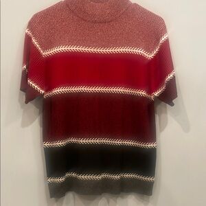 Chic Striped Sweater - Red, Black, and White
